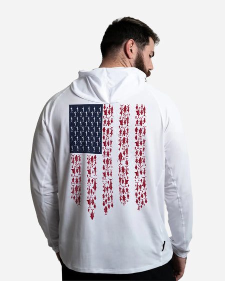 US Flag of Billfish Hooded Long Sleeve