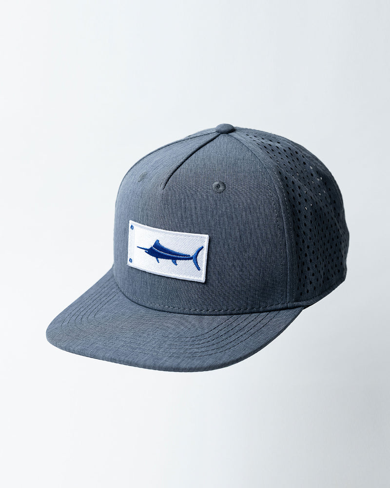 Blue Marlin Flag Flat Brim Hat