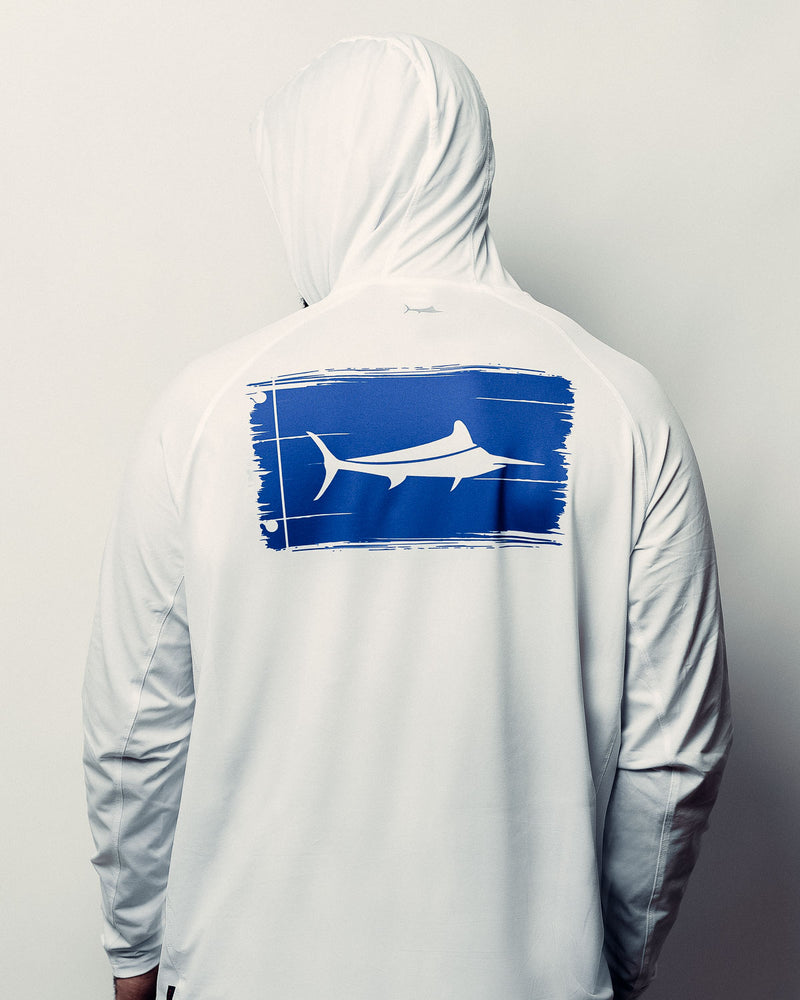 White Marlin Hooded Long Sleeve