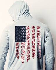 US Flag of Billfish Hooded Long Sleeve