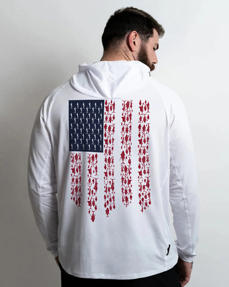 US Flag of Billfish Hooded Long Sleeve