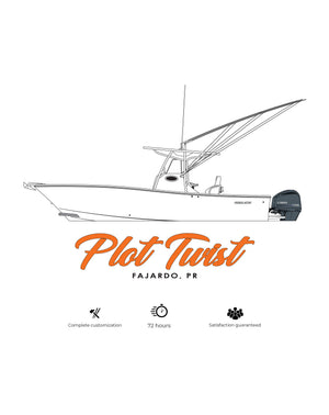 Free Line Center Console Custom Center Console Boat Line Drawing Vector Design – Billfish Gear