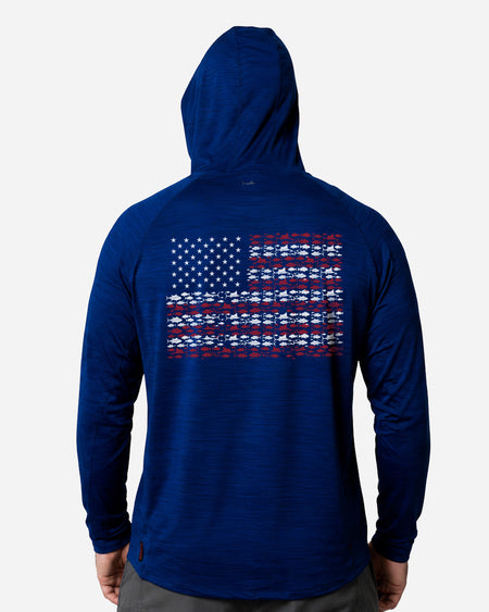 US Flag of Billfish Hooded Long Sleeve